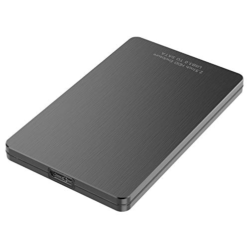 Disco Duro Externo 500GB - 2.5" USB 3.0 Ultrafino Diseño Metálico HDD Portátil para Mac, PC, Laptop, Ordenador, Xbox One, PS4, Smart TV, Chromebook - Negro