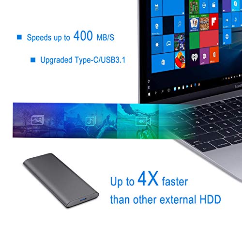 Disco duro externo de 2 TB USB3.1 disco duro externo para PC, Mac, escritorio, ordenador portátil, MacBook, Chromebook, Xbox One, Xbox 360 (2 TB, Negro)