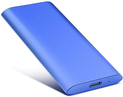 Disco Duro Externo Disco Duro Externo portátil de 2TB Tipo-C/USB 3.1 Disco Duro portátil de Alta Velocidad Disco Duro Externo para Mac, PC, Laptop (2TB, Blue)