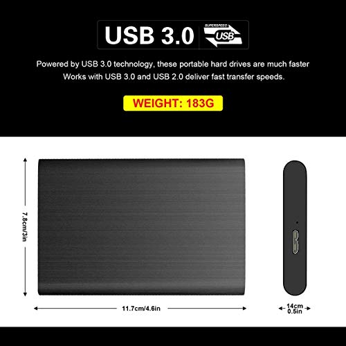 Disco Duro Externo portátil de 2TB - Disco Duro Externo ultradelgado Disco Duro Externo USB 3.0 para PC, Mac, Laptop (2TB, Blue)