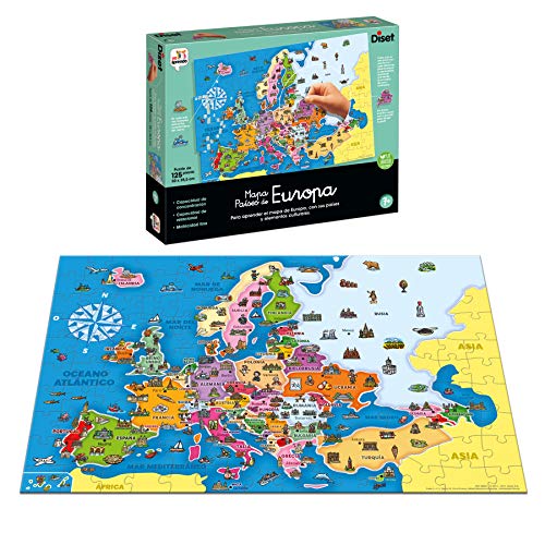 Diset- Países de Europa - Puzle educativo para aprender la geografía europea a partir de 7 años