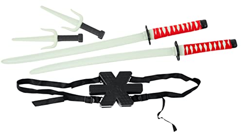 Disfraz de ninja - Set de armas ninja, katanas a la espalda - talla única (Rubie's 6672)