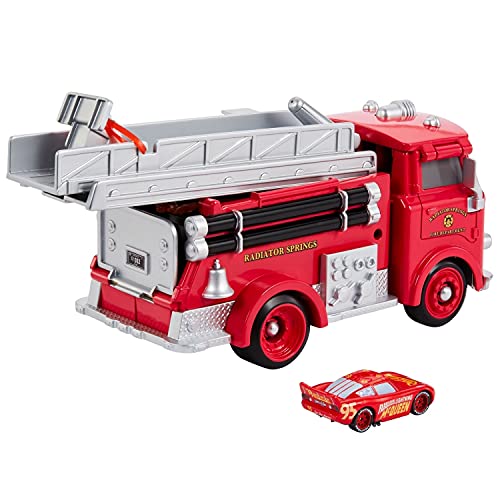 Disney Cars Camión Transportador de Coches de Juguete Rojo Acribacias con Agua (Mattel GPH80)