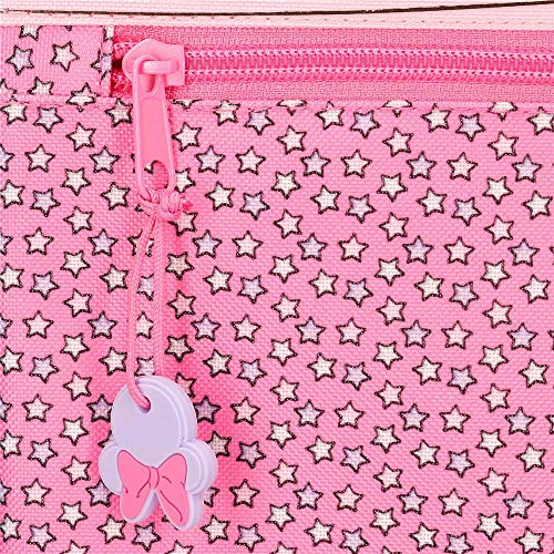 Disney Minnie Pink Vibes Bandolera Plana Rosa 13x16,5x1,5 cms Poliéster