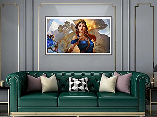 DIY 5D Pintura de Diamante Kits,Mastery Skins como Hera Smite,Cuadrado Diamond Painting,Hijos Adultos Punto de Cruz Diamantes imitación Completo Bordado Diamante Arts Craft-Square drill-70x120cm