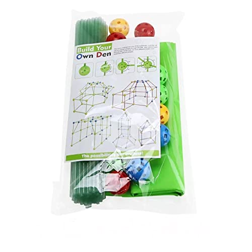 DIY Forts - Juego de construcción de varillas, para niños, pequeño kit de construcción de niños para construir, juguete de construcción DIY 66 artículos, tienda de campaña + fluorescencia