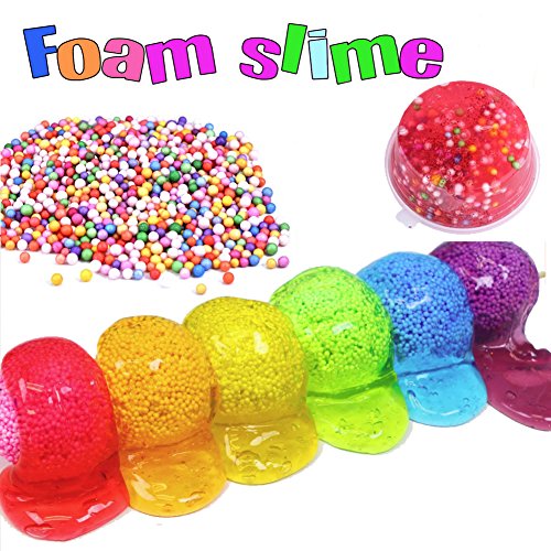 DIY Slime Kit - Juguetes para niños, Slime DIY con 12 Colores de Slime de Cristal, Slime de Huevo, Bolas de Espuma...