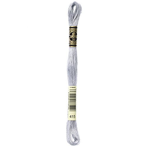 DMC 117-415 Hilo de algodón bordado de seis hilos, gris perla, 8.7 yardas