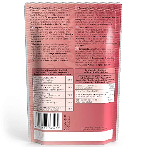 Dogz finefood Perros Forro No. 2 100 g de Vacuno, 12 Unidades (12 x 100 g)