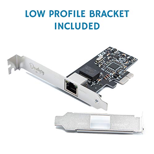 Donkey pc - Tarjeta de Red PCIE 1GB GIGABIT de hasta 1000Mbps con Chipset Realtek RTL8111C. Tarjeta PCI Gigabit Ethernet RJ45 (10/100/1000 Mbps). Incluye Bracket de bajo Perfil.