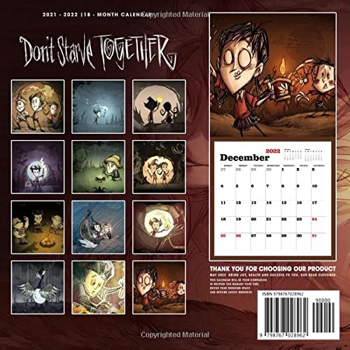Don’t Starve Together Calendar 2022-2023: Don’t Starve Together Calendar 2022 - OFFICIAL Games calendar 2022 18 months- Planner Gifts boys girls kids ... 17''x11''(Kalendar Calendario Calendrier).
