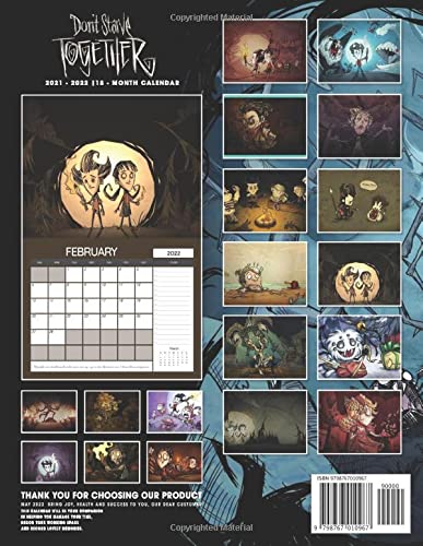 Don’t Starve Together Calendar 2022-2023: Don’t Starve Together Calendar 2022 - OFFICIAL Games calendar 2022 18 months- Planner Gifts boys girls kids ... 17''x11''(Kalendar Calendario Calendrier).