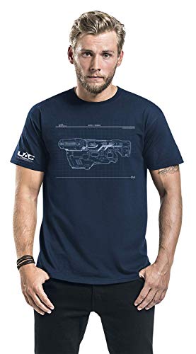 Doom BFG 9000 Hombre Camiseta Azul L, 100% algodón, Regular