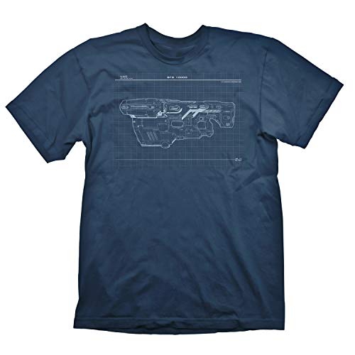 Doom BFG 9000 Hombre Camiseta Azul M, 100% algodón, Regular [Italia]