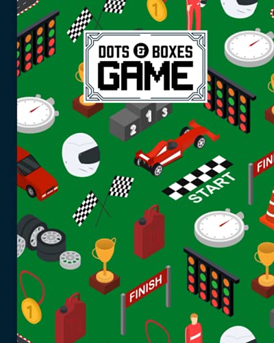 Dots And Boxes Game: Premium F1 Racing Cover Dots And Boxes Game, A Classic Strategy Game - Large and Small Playing Squares, 120 Pages, size 8" x 10" by Lore Heil