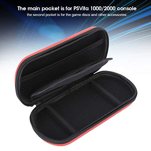 Dpofirs 2PCS Portable Hard Carry PSP Bag Estuche Protector Shell Travel Bag, Estuche Protector Rígido para Consola PSVita 1000 2000, Discos de Juegos Y Otros Accesorios(Rojo)