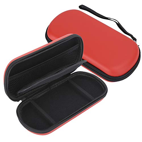 Dpofirs 2PCS Portable Hard Carry PSP Bag Estuche Protector Shell Travel Bag, Estuche Protector Rígido para Consola PSVita 1000 2000, Discos de Juegos Y Otros Accesorios(Rojo)