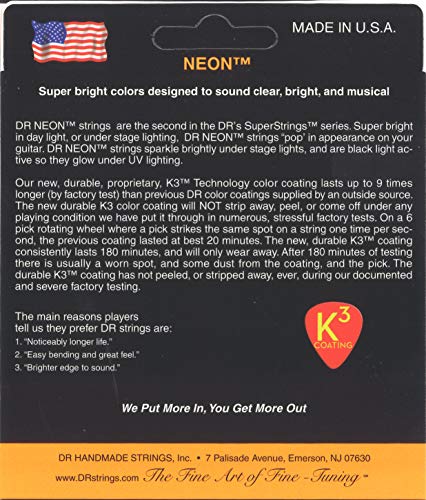 DR String NOE-10 Neon Orange Juego Cuerdas Eléctrica
