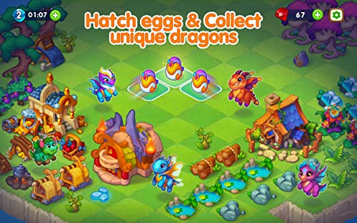 Dragon Magic - Fun Merge Games With Dragons & Magical Creatures: Upgrade All Monsters in Your Merging World & Egg Evolution Puzzle Game Free and New App
