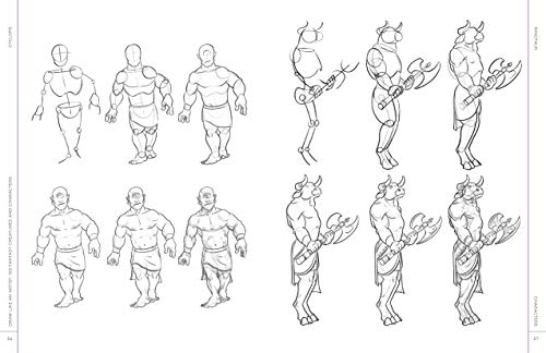Draw Like an Artist: 100 Fantasy Creatures and Characters: Step-by-Step Realistic Line Drawing - A Sourcebook for Aspiring Artists and Designers (4)
