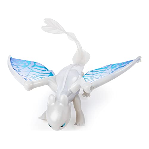 Dreamworks Dragons Lightfury Deluxe Dragon con Luces y Sonidos, para niños de 4 años en adelante