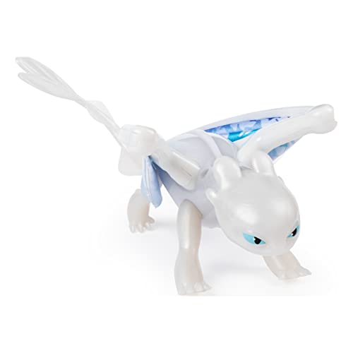 Dreamworks Dragons Lightfury Deluxe Dragon con Luces y Sonidos, para niños de 4 años en adelante