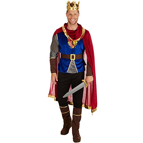 dressforfun Disfraz de Rey para Hombre | Incl. Capa + Botas y Mitones (XXL | No. 301219)