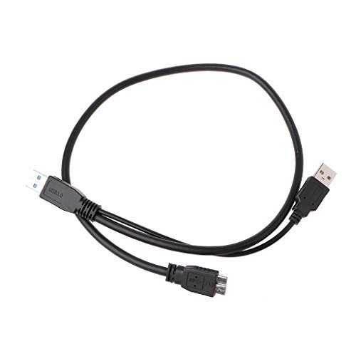 DROHOO USB 3.0 Macho a Tipo A Micro B Macho Y Splliter Cable de extensión para Disco Duro, Negro