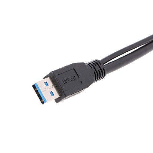 DROHOO USB 3.0 Macho a Tipo A Micro B Macho Y Splliter Cable de extensión para Disco Duro, Negro