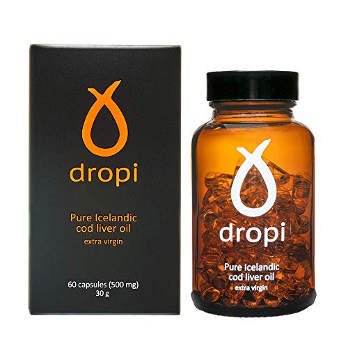Dropi Pure Icelandic Extra Virgin Cod Liver Oil Capsules - 60 Capsules