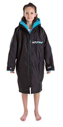 Dryrobe Advance - Poncho de Manga Larga para cambiarse - Extragrande, Impermeable y Cortavientos - Natación/Surf/Carreras de obstáculos - para Adultos - M - Negro/Azul