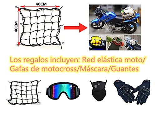 DRYT Casco de motocross profesional, adultos y niños Casco Motocross Enduro MTB con Gafas/Máscara/Guantes/Red Elástica, Casco Cross Quad Off Road ATV Scooters (G,M: 57-58 cm)