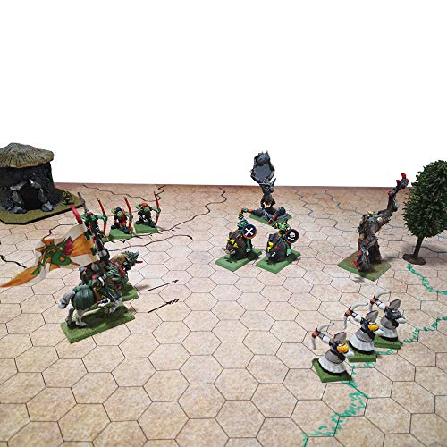 Dungeon Grid Game Mat | IMPRESCINDIBLE Accesorio para Juegos de rol - Batallas – Juegos de Mesa | Compatible con D&D, Pathfinder y Warhammer | Reutilizable, Durable Y PORTÁTIL (Hexagonal)