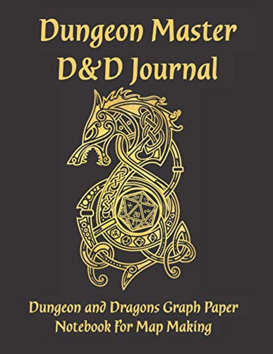 Dungeon Master D&D Journal: Dungeon and Dragons Graph Paper Notebook for Dungeon and Dragons Map Making | Large 8.5” x 11” Notebook for 1 and 2 page ... Black and Gold Dragon Cover | Dungeon Masters
