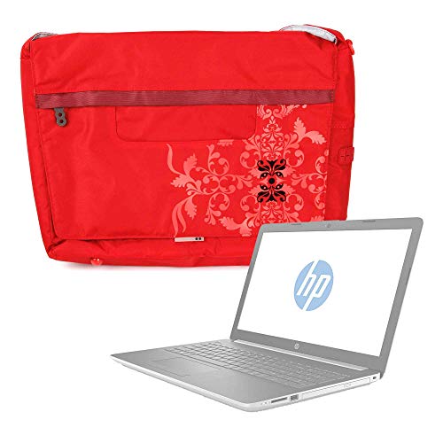 DURAGADGET Bolso Rojo con Print Floral para Portátil Medion Erazer P6605 - con Múltiples Bolsillos Y Asa De Hombro Ajustable