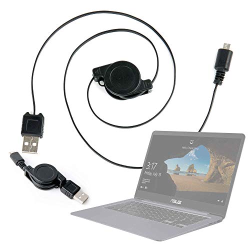 DURAGADGET Cable MicroUSB Retráctil para Portátil HP OMEN 15-ce016ns, ASUS FX504GE-DM198T, ASUS FX504GD-DM473, ASUS VivoBook S14 S406UA-BV121T Pasar Sus Datos Al PC!