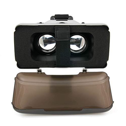 DURAGADGET Gafas de Realidad Virtual VR Ajustables en Color Negro Compatible con Smartphones Lenovo K10 Plus, Realme X2 + Gamuza limpiadora.