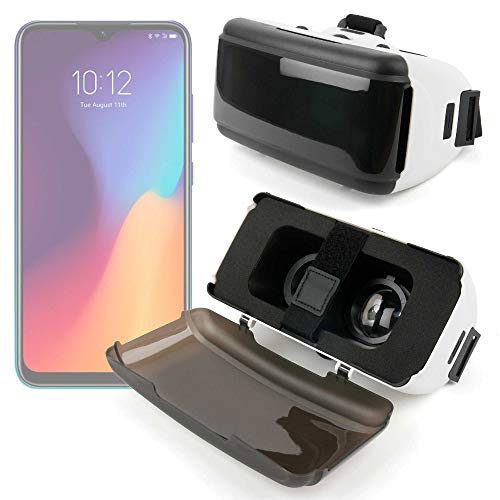 DURAGADGET Gafas de Realidad Virtual VR Ajustables en Color Negro Compatible con Smartphones Lenovo K10 Plus, Realme X2 + Gamuza limpiadora.