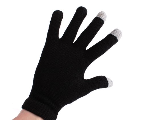 DURAGADGET Guantes Negros para Pantalla Táctil para Smartphone BQ Aquaris U Lite/U Plus/U / X5 Plus - Talla Pequeña - ¡Ideales para El Invierno!