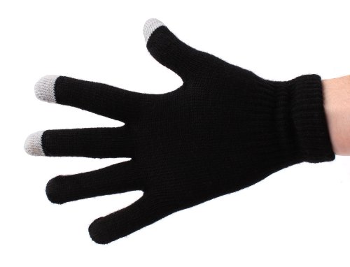DURAGADGET Guantes Negros para Pantalla Táctil para Smartphone BQ Aquaris U Lite/U Plus/U / X5 Plus - Talla Pequeña - ¡Ideales para El Invierno!