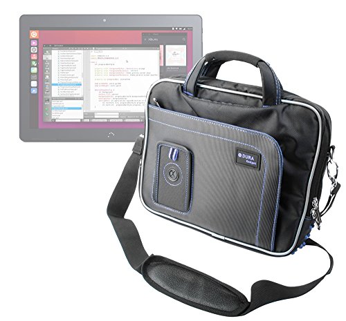 DURAGADGET Maletín con Diseño Innovador para la Tablet BQ Aquaris M10 Ubuntu Edition 10.1" | HD | Full HD - En Color Negro Y Azul
