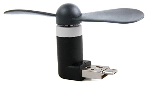 DURAGADGET Mini Ventilador de Bolsillo Alimentado vía USB y Micro USB para Portátil HP OMEN 15-ce016ns, ASUS FX504GE-DM198T, ASUS FX504GD-DM473, ASUS VivoBook S14 S406UA-BV121T