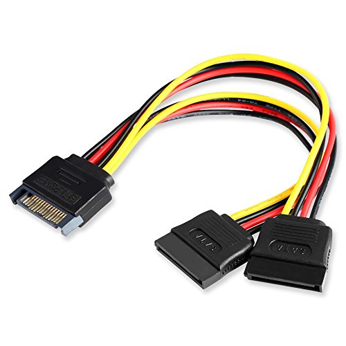 Duttek Cable Alimentacion SATA, Cable bifurcador Y de alimentación SATA a Dual SATA, disco duro HDD SSD, de 8 pulgadas