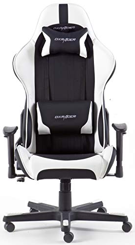 DX Racer 6 62506SW5 - Silla gaming, color negro/blanco, 78 x 52 x 124-134 cm