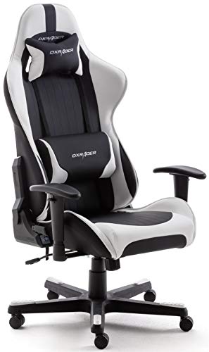 DX Racer 6 62506SW5 - Silla gaming, color negro/blanco, 78 x 52 x 124-134 cm