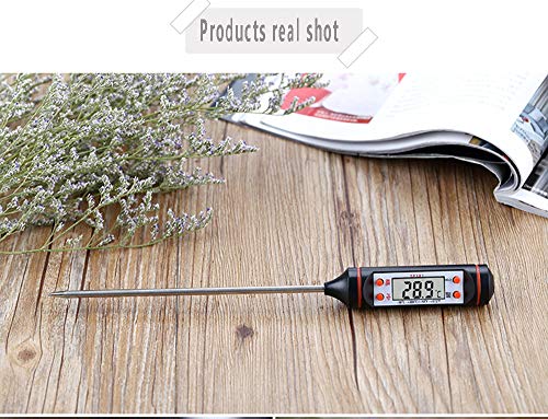 DXIA Termómetro de Cocina de Lectura Instantánea, Termómetro Digital de Cocina, Sonda Súper Larga, Termometro Alimentos con Pantalla LCD, Para Cocina, BBQ, Comida, Pavo, Caramelo, Leche, Agua de Baño