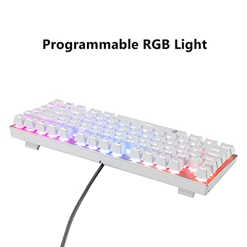 E-YOOSO Teclado mecánico para juegos 81 teclas, 60% verdadero RGB retroiluminado, teclado mecánico para juegos de ordenador portátil