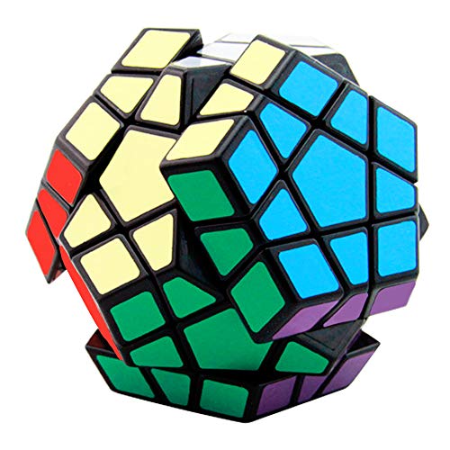 EASEHOME Megaminx Speed Magic Puzzle Cube, Dodecaedro Rompecabezas Cubo Mágico PVC Pegatina para Niños y Adultos, Negro
