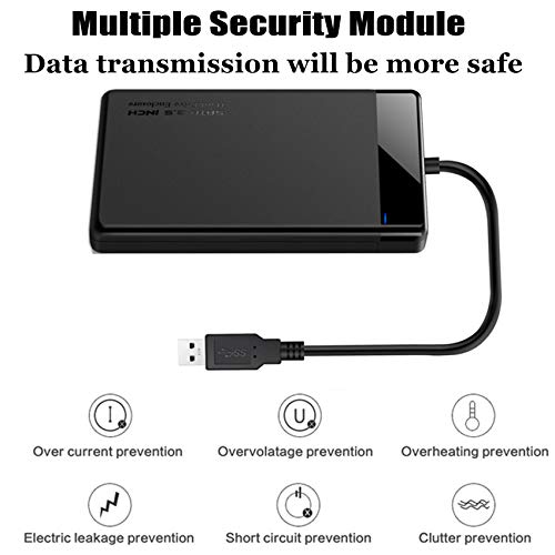 EasyULT Carcasa Discos Duros 2.5" con Cable USB 3.0, Estuche para SATA de 7-9.5mm, No Requiere Herramientas, Caja Disco Duro Externo para Sistemas Windows y Mac(Negro)