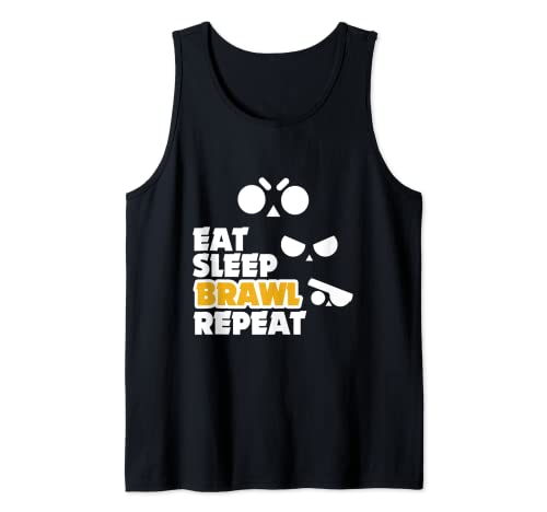 Eat Sleep Brawl Repeat Gamer Juego móvil Brawl Para Stars Camiseta sin Mangas